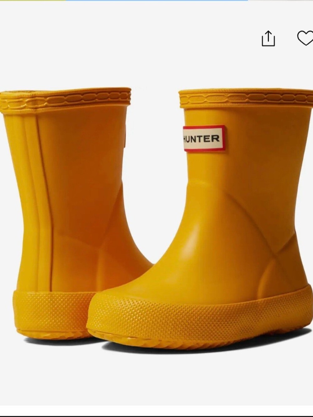 NEW HUNTER kids first classic rain boots in Yellow Size US Boys 8 Girls 9